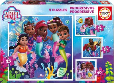 Image de Puzzles progressifs - EDUCA - Ariel - 12+16+20+25 pièces