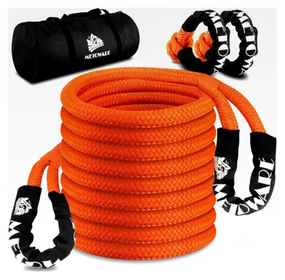 Produktbild von Kinetisches Erholungsseil (2,5 x 9,1 m) mit 2 weichen Schäkeln, strapazierfähiges Seil für LKW, Offroad-Wiederherstellungs-Set für UTV, ATV, LKW, Auto