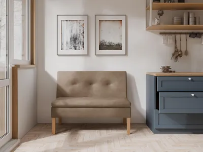 Produktbild von JKG Meble Essbank für Küche - Sitzbank Esszimmer mit Aufbewahrungsbehälter - Esszimmerbank Küche - Velours - Küchensofa - Braun - 100cm