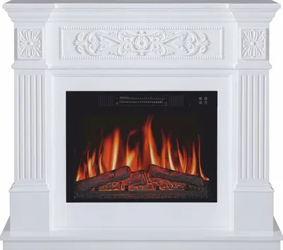 Produktbild von Casa Padrino Barock LED Elektrokamin Weiß 106,6 x 37 x H. 92,5 cm - Barock Möbel