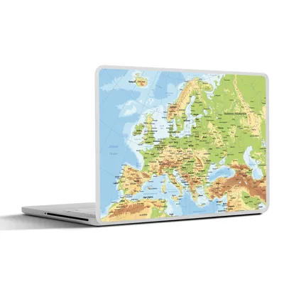 Produktbild von MuchoWow® Laptop Aufkleber Sticker Cover Karte - Europa - Land 30x22 cm - Laptop-Sticker