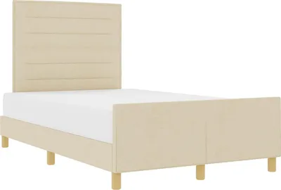 Immagine prodotto di vidaXL Struttura letto con testiera crema 140 x 190 cm in tessuto
