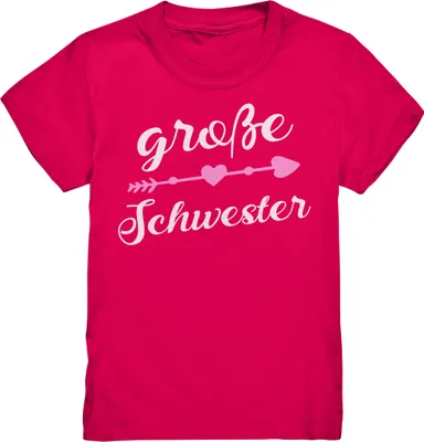 Produktbild von Große Schwester T-Shirt Pfeil Herz Große Schwester Geschenk – Sorbet / 122/128 (7-8)
