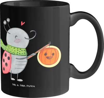 Produktbild von Mr. & Mrs. Panda Teetasse Halloween Magie - Schwarz - Geschenk, Geschenke, Kaffeepott, handgefertigte Produkte, gruselige Kostüme, unvergessliche Momente, Feiertag, Tasse
