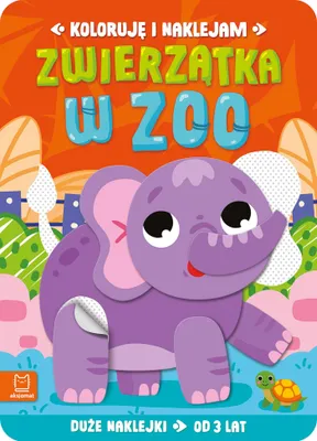 Immagine prodotto di Zwierzątka w zoo. Koloruję i naklejam. Duże naklejki od 3 lat