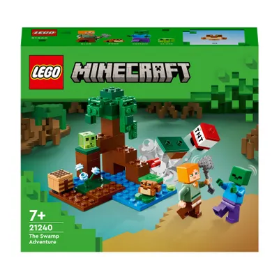 Immagine prodotto di LEGO 21240 Minecraft The Swamp Adventure Set, giocattolo con figure con Alex e figure zombie nel bioma, regalo di compleanno per bambini dagli 8 anni in su