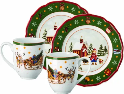 Obrázok produktu pre Hutschenreuther Happy Wintertime sada 4 ks H. Wintertime Green