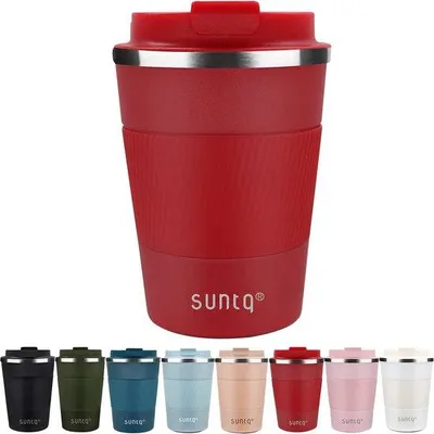Produktbild von Isolierter Thermoflasche für unterwegs mit doppelwandiger Isolierung - Lidschutz, 380 ml - Ideal für heiße und kalte Getränke