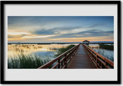 Produktbild von Bild 70x50 MDF-Rahmen Wandkunst Bridge-Architektur