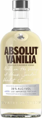 Produktbild von Absolut Vodka Vanilia, Wodka mit Vanillearoma, Spirituose, Alkohol, Flasche, 38 %, 1 L, 70406200