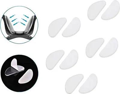 Produktbild von 10 Stück Silikon Nasenpads selbstklebend Brillenpads Sonnenbrille Transparent