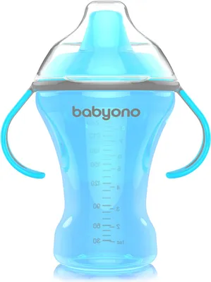 Produktbild von Tropffreier Becher mit hartem Trinker BabyOno - blau