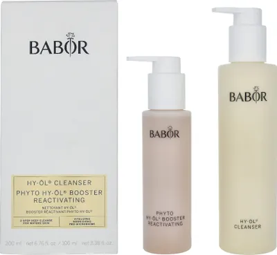 Image de Huile Nettoyante 200ml/Booster Réactivant 100ml - Pour les peaux matures Babor Hy-Oil Cleansing Phyto Booster Reactivating Set