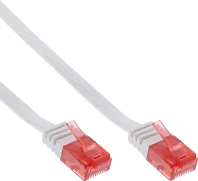Produktbild von InLine Patchkabel flach, U/UTP, Cat.6, weiß, 7m, 7 m, Cat6, U/UTP (UTP), RJ-45, RJ-45, Weiß