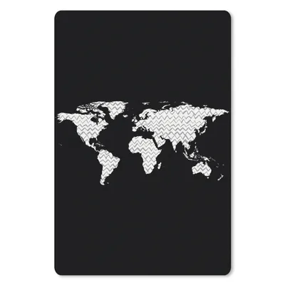 Produktbild von MuchoWow® Mauspad Mousepad Weltkarte - Design - Grau - Weiß 18x27 cm - Mousepads - Maus Mat - Pad - Mausunterlage