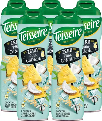 Produktbild von Teisseire Getränke-Sirup Pina Colada 0% 600ml - Cocktails (5er Pack)