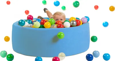 Produktbild von sunnypillow Bällebad für Baby Kinder mit 200 bunten Bällen ∅ 7cm Bällepool 90x30cm viele Farben zur Auswahl Spielbälle Kugelbad Spielbecken Farbe : blau
