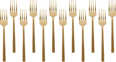 Produktbild von Kuchengabeln aus Edelstahl – 15 cm – Gold – 12er-Pack