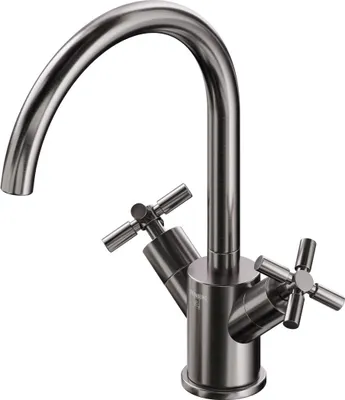 Produktbild von Steinberg Serie 250 Waschtischarmatur, schwenkbar, Zweigriff, mit Ablaufgarnitur, Ausladung 155mm, 2501500BGM