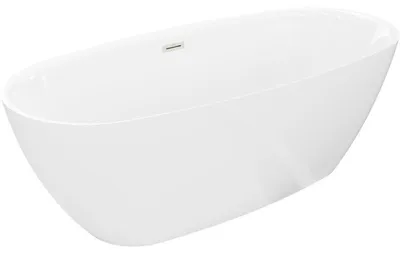 Obrázek produktu pro Mexen Luvo Slim volně stojící vana 170 x 75 cm, bílá, přepad kartáčovaný nikl - 52801707500-97