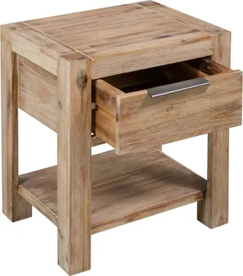 Immagine prodotto di Comodino con Cassetto 40x30x48 cm in Legno Massello di Acacia