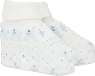 Produktbild von Döll Niechodki Babyschuhe weiß mit Weihnachtsprint