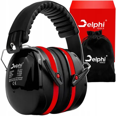 Obrázok produktu pre Delphi Tools chrániče sluchu SNR 34 dB nastaviteľné protihlukové slúchadlá pracovné a stavebné