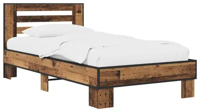 Image de Maison Exclusive - Cadre de lit avec tête de lit en bois ancien 80 x 200 cm, aggloméré