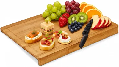 Productafbeelding van Snijplank bamboe - Saprand - Antibacterieel - Keuken - 45x35 cm - Broodplank - Natuur