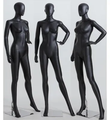 Produktbild von LF6-8 weibliche Maskulin schöne abstrakte schwarz Schaufensterpuppe in Matt Nase und Mund geformt