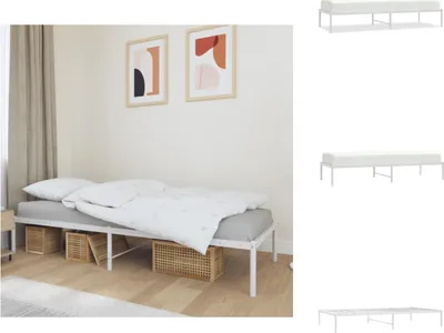Produktbild von vidaXL Bettgestell Metall Weiß 75x190 cm -  Betten & Bettgestelle