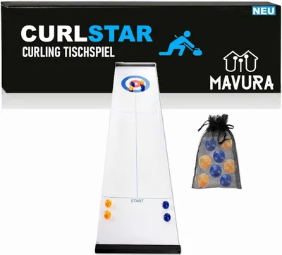 Produktbild von CURLSTAR Curling Spiel Brettspiel Familienspiel Eisstockschießen Eis Tischspiel