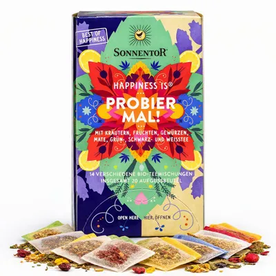 Produktbild von Sonnentor  Tee Probier mal! - Happines is - (3x 32g)