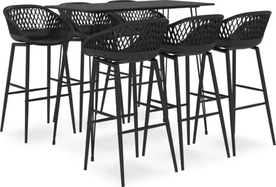 Produktbild von dkd-home-decor Bar-Set 7-tlg. Schwarz MDF, Metall, PP 120 x 60 x 105 cm