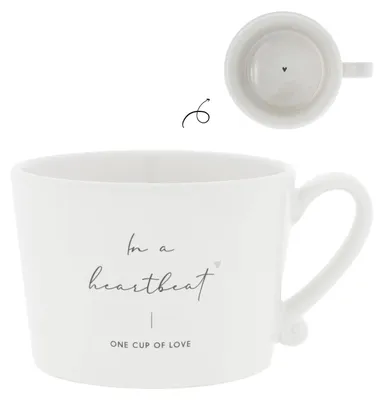 Produktbild von Tasse, Becher HEARTBEAT weiß schwarz für 270ml Keramik Bastion Collections