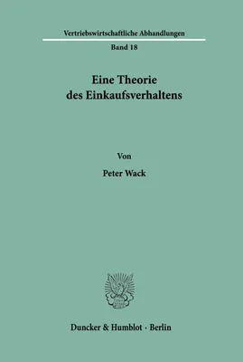 Produktbild von Eine Theorie des Einkaufsverhaltens.