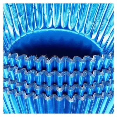 Produktbild von 100 Stück Muffinförmchen aus lebensmittelechtem Papier, dicke Cupcake Backförmchen in Blau, fettdicht und geruchsneutral für Feiern und Hochzeiten