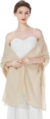 Productafbeelding van Chiffon Stola Dames - Zijdegevoel - Zomer Bruiloft en Bruidsmeisje