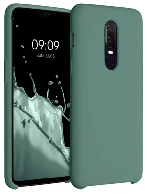 Produktbild von kwmobile Handyhülle für OnePlus 6 Hülle - Case Silikon - Kabelloses Laden - Schutzhülle Cover in Tannengrün