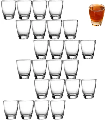 24 Likörgläser 35 ml, klares Glas, dicker Boden, spülmaschinenfest