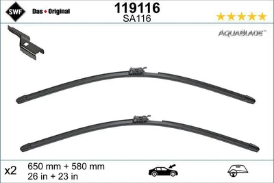 Produktbild von SWF DAS ORIGINAL Scheibenwischer Wischblatt Vorne passend für MERCEDES-BENZ GLE (W166) Rahmenlos