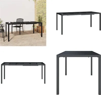 Produktbild von vidaXL Gartentisch Anthrazit 165x80x72 cm Stahl - Gartentisch - Gartentische - Außentisch - Terrassentisch