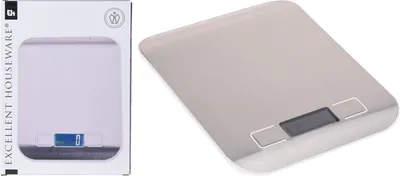 Immagine prodotto di Bilancia da cucina digitale in acciaio inox, 18 x 14 cm, grigio