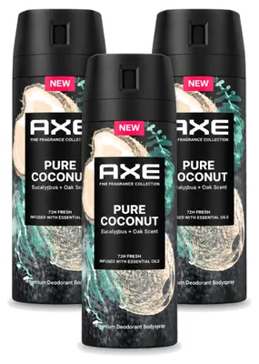 Obrázek produktu pro 3 x Deodorant ve spreji Axe Pure Coconut, 150 ml - výhodná balení - 3 kusy