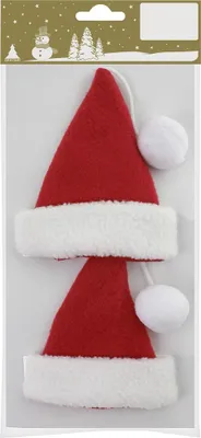 Produktbild von Deko-Nikolausmütze Filz 11 cm rot-weiß 2 Stück