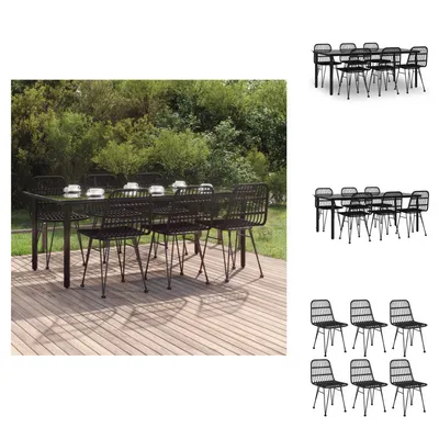 Imagen del producto de vidaXL Juego de mesa y sillas de jardín de 7 piezas, color , fabricado en ratán sintético. Conjunto de muebles de jardín