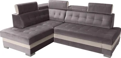 Produktbild von Robin Paris Ecksofa mit Schlaffunktion Bettkasten 5 Verstellbare Kopfstützen Sofa L-Form Schlafsofa Freistehende Eckcouch Schlafcouch Wohnzimmermöbel Wohnlandschaft Grau Creme