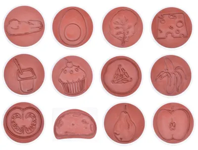 Produktbild von Eduplay Stempelset Spielzeug Ernährung - 12er Set - Mehrfarbig