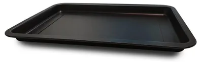 Rechteckiges Pizza- & Backblech aus Stahl, schwarz, 37x26 cm