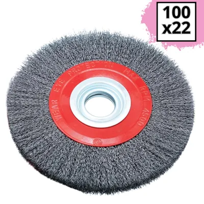 Zdjęcie produktu dla Szczotka Tarczowa 100x22mm Drut Falowany do Szlifierki CPKSochaczew
